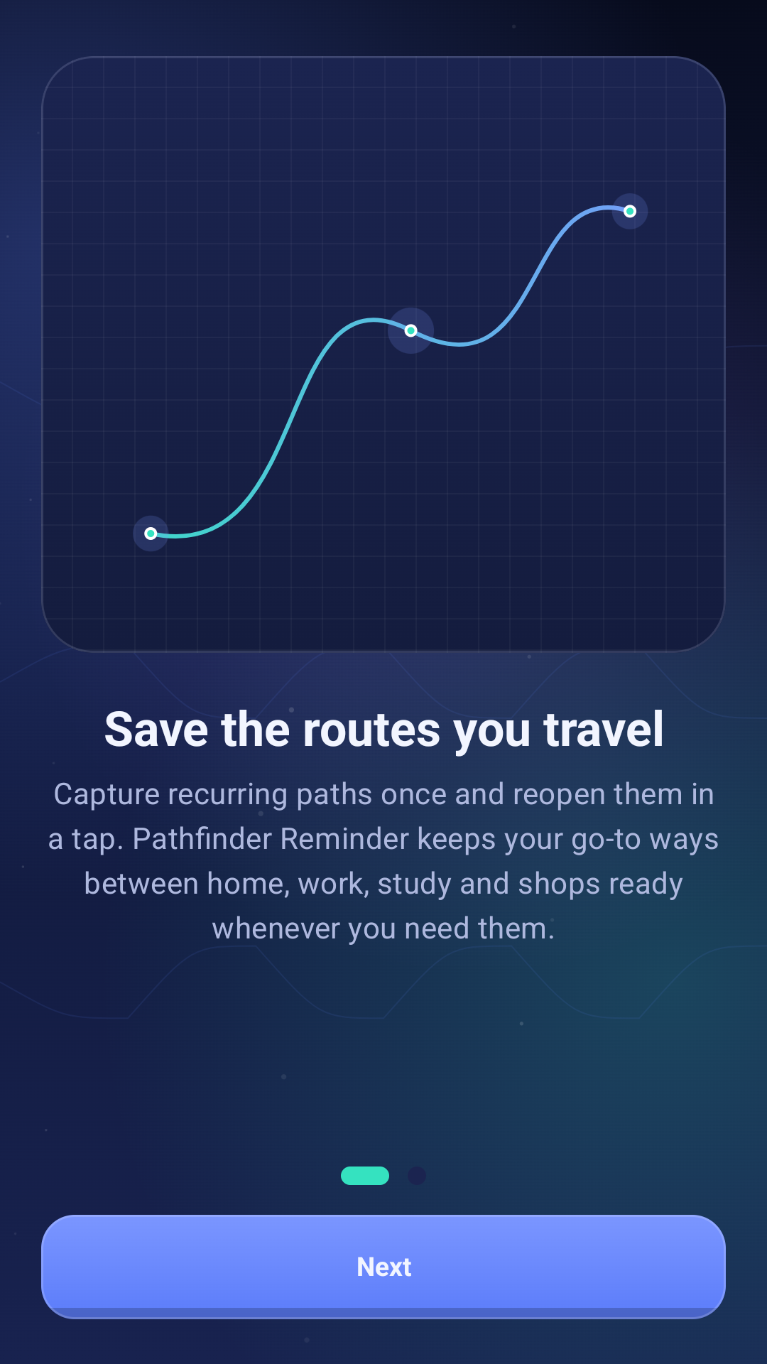 Pathfinder onboarding screen
